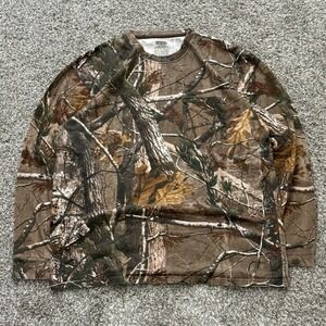 Russell Outdoors Realtree Camo Long Sleeve Pocket T-Shirt Cotton Mens XL